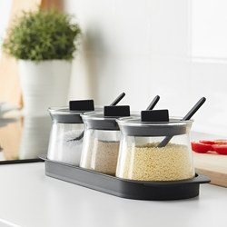 CELEBRERA - 3-piece spice jar set, glass