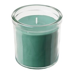 HEDERSAM - Scented candle in glass, Fresh grass/light green, 40 hr