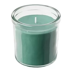 HEDERSAM - Lilin beraroma dalam gelas, rumput segar/hijau muda, 40 jam