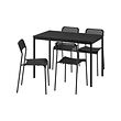 SANDSBERG - Table and 4 chairs, black black/black, 110x67 cm