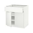 METOD/MAXIMERA - Kabinet dasar dengan laci/2 pintu, putih/Voxtorp putih matt, 80x60x80 cm