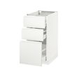 METOD - Base cabinet with 3 drawers, white Maximera/Voxtorp matt white, 40x60x80 cm