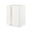 METOD - Kabinet dasar u bak cuci + 2 pintu, putih/Veddinge putih, 60x60x80 cm