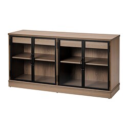 LANESUND - Lemari bufet, abu-abu cokelat, 161x47x81 cm