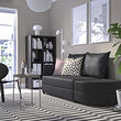 LINDÅKRA - Sofa tempat tidur 2 dudukan, Vissle abu-abu tua