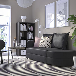 LINDÅKRA - Sofa tempat tidur 2 dudukan, Vissle abu-abu tua