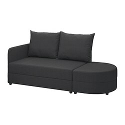 LINDÅKRA - Sofa tempat tidur 2 dudukan, Vissle abu-abu tua