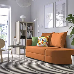 LINDÅKRA - Sofa tempat tidur 2 dudukan, Knisa oranye terang