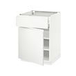 METOD/MAXIMERA - Base cabinet with drawer/door, white/Voxtorp matt white, 60x60x80 cm