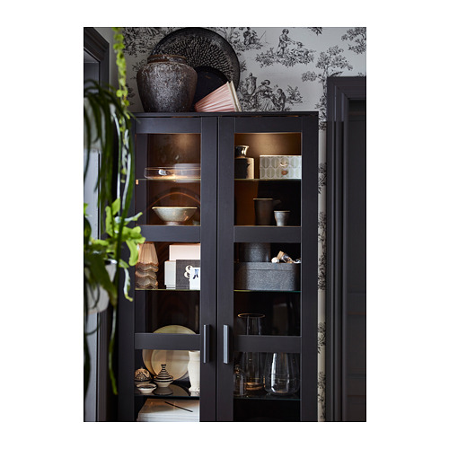 BRIMNES kabinet pintu kaca  hitam IKEA  Indonesia