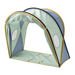 ELDFLUGA - Tenda tempat tidur, biru/hijau, 70/80/90