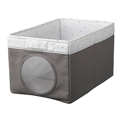 LEN - Box, grey/dotted white, 25x37x22 cm