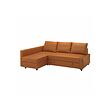 FRIHETEN - Corner sofa-bed with storage, Faringe brown-orange