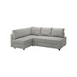 KLAGSHAMN/FRIHETEN - Corner sofa-bed with storage, Faringe light grey