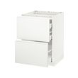 METOD/MAXIMERA - Kbnt dsr u kompor/2 bgn dpn/3 laci, putih/Voxtorp putih matt, 60x60x80 cm