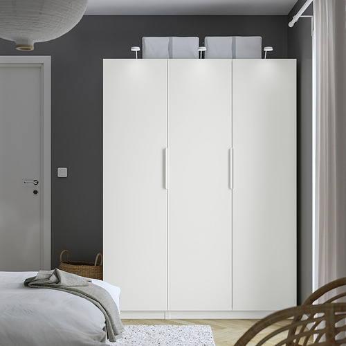 PAX/FORSAND wardrobe combination, white/white, 150x60x201 cm