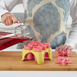 UPPFYLLD - Ice lolly maker, pink/yellow