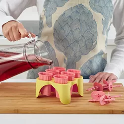 UPPFYLLD - Ice lolly maker, pink/yellow
