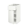 METOD/MAXIMERA - Base cabinet with drawer/door, white/Voxtorp matt white, 40x60x80 cm