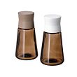 HALVTOM - Shakers garam dan lada hitam, kaca/cokelat, 12 cm
