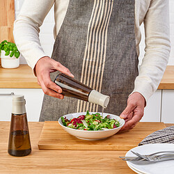 HALVTOM - Bottle with pour spout, glass/brown, 19 cm