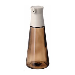 HALVTOM - Bottle with pour spout, glass/brown, 19 cm