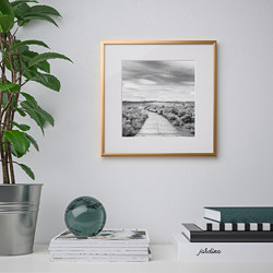 LOMVIKEN - Frame, gold-colour, 32x32 cm