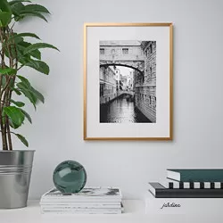 LOMVIKEN - Frame, gold-colour, 30x40 cm