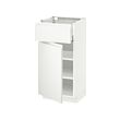METOD/MAXIMERA - Kabinet dasar dengan laci/pintu, putih/Voxtorp putih matt, 40x37x80 cm