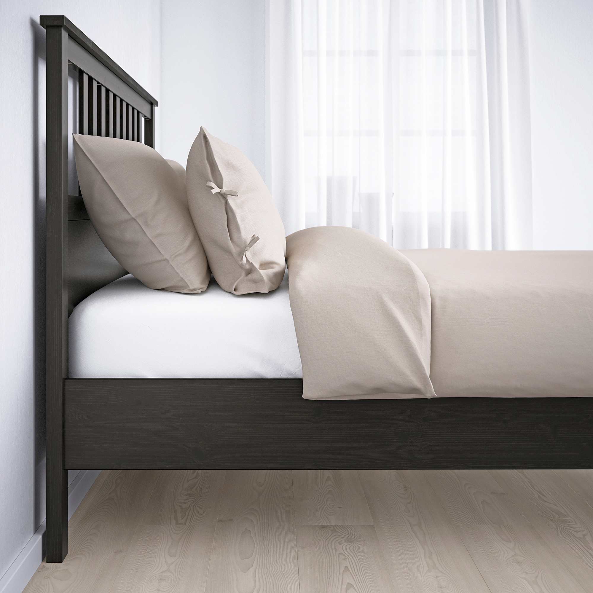 HEMNES bed frame, blackbrown/Lönset, 90x200 cm IKEA Indonesia