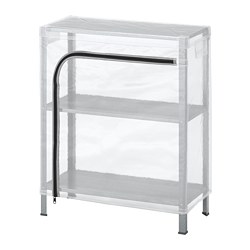 HYLLIS - Unit rak dengan sarung, transparan, 60x27x74 cm