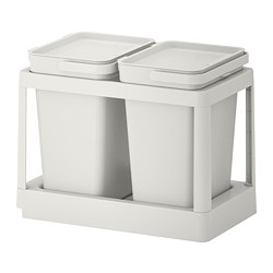 HÅLLBAR - Solusi pemilah sampah, dengan tarikan/abu-abu muda, 20 l