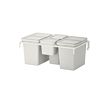 HÅLLBAR - Waste sorting solution, for METOD kitchen drawer/light grey, 57 l