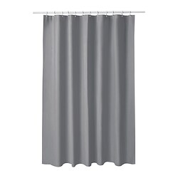 LUDDHAGTORN - Shower curtain, grey, 180x200 cm