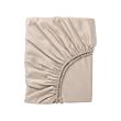 NATTJASMIN - Fitted sheet, light beige, 120x200 cm