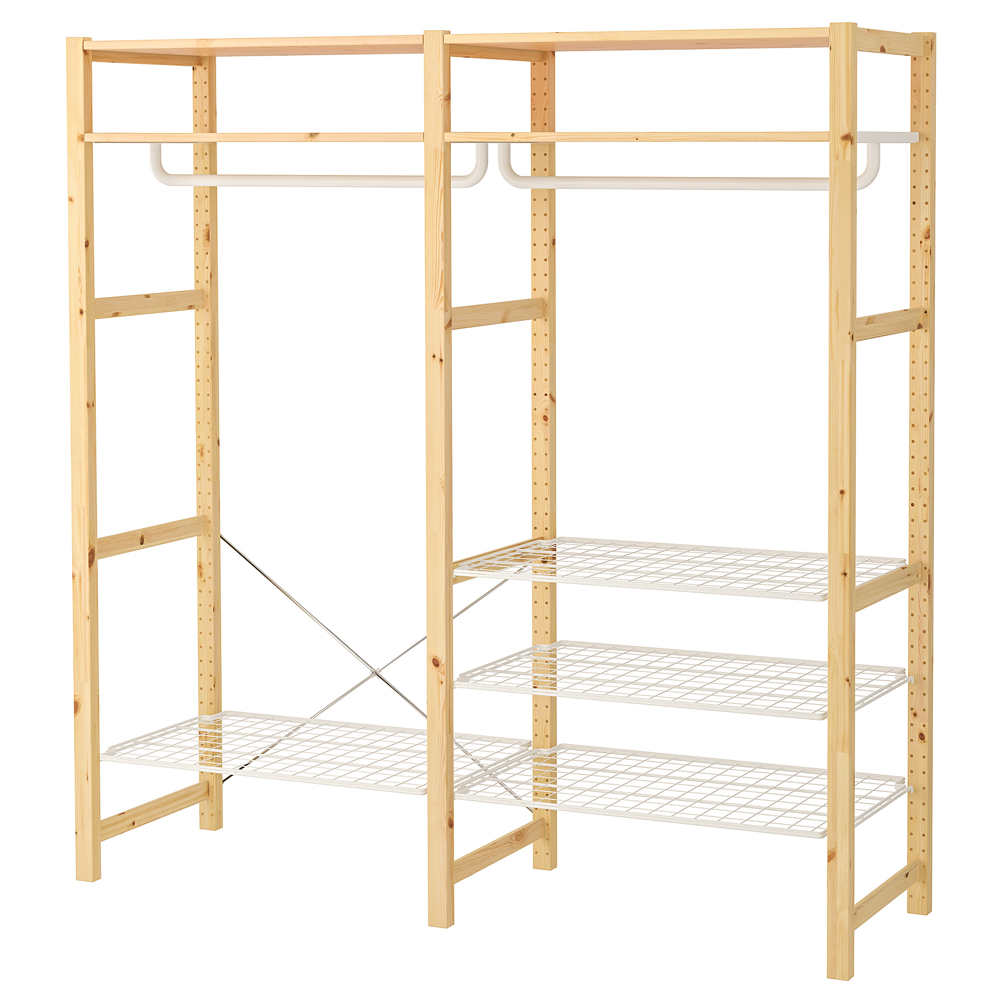 IVAR shelving unit with shelves/rails, pine IKEA Indonesia
