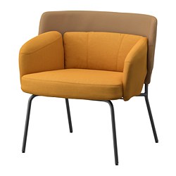 BINGSTA - Armchair, Vissle dark yellow/Kabusa dark yellow