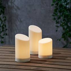 ÄDELLÖVSKOG - LED block candle in/out, set of 3