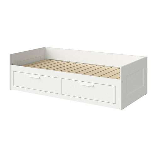 IKEA BRIMNES デイベッドフレーム ホワイト 80x200 cm BRIMNES day-bed frame with 2 drawers, white, 80x200 cm
