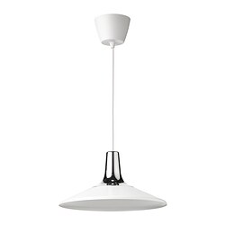 FYRTIOFYRA - Pendant lamp, chrome effect/white, 38 cm