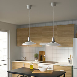 FYRTIOFYRA - Pendant lamp, chrome effect/white, 38 cm