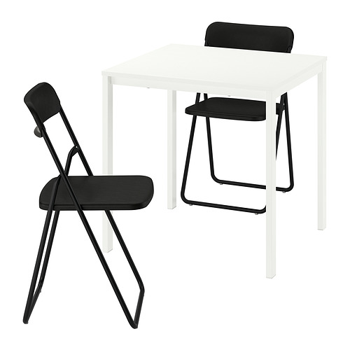 VIHALS table and 2 folding chairs