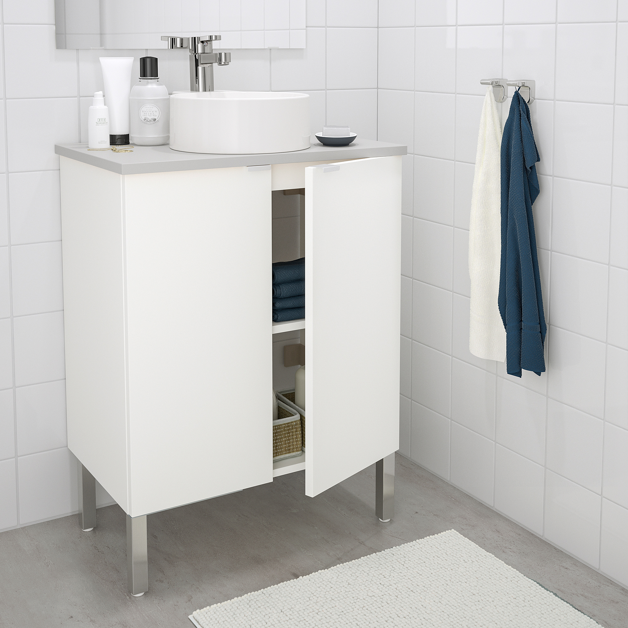 Lillangen Viskan Gutviken Washbasin Cabinet With 2 Doors White Grey Ensen Tap Ikea Indonesia