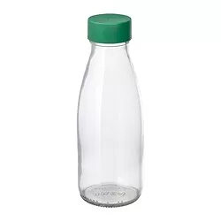 SPARTANSK - Botol air, kaca bening/hijau, 0.5 l