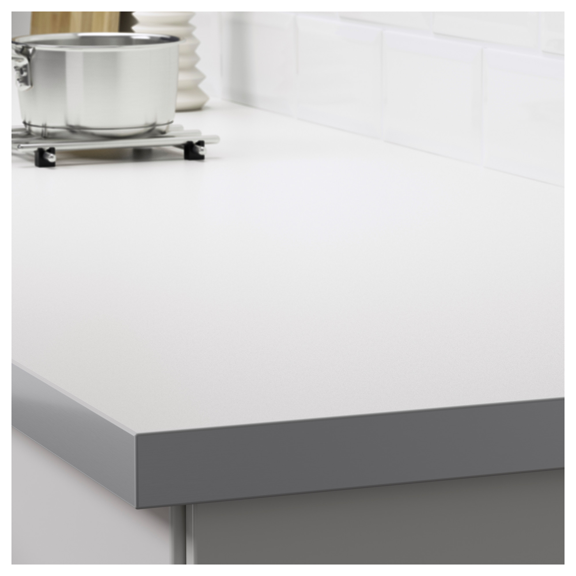 H LLESTAD permukaan meja  dapur dua sisi putih kesan 