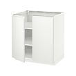 METOD - Base cabinet with shelves/2 doors, white/Voxtorp matt white, 80x60x80 cm