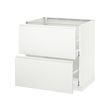METOD - Base cb 2 fronts/2 high drawers, white Maximera/Voxtorp matt white, 80x60x80 cm