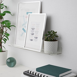 MELLÖSA - Picture ledge, transparent, 60 cm