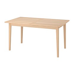 SKANSNÄS - Extendable table, light beech/veneer, 150/205x90 cm