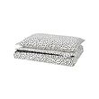 BJÖRKGRÅMAL - Duvet cover and pillowcase, black white/dotted, 150x200/50x80 cm
